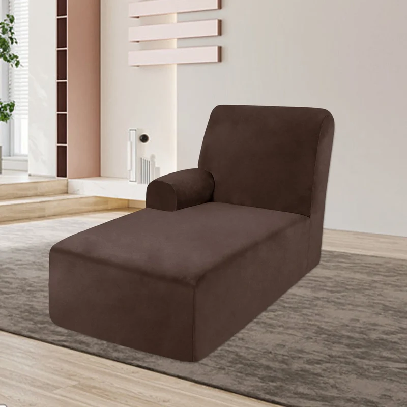 Housse pour méridienne et chaise longue avec accoudoir en velours