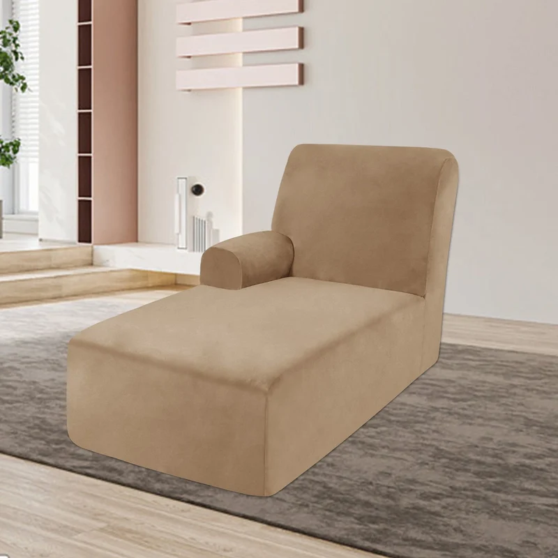 Housse pour méridienne et chaise longue avec accoudoir en velours
