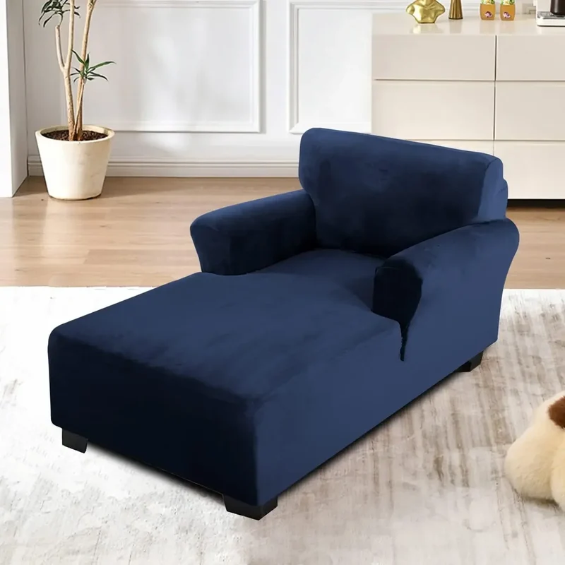 housse pour méridienne et chaise longue avec double accoudoir en velours