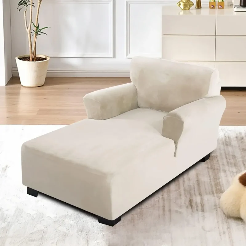 housse pour méridienne et chaise longue avec double accoudoir en velours