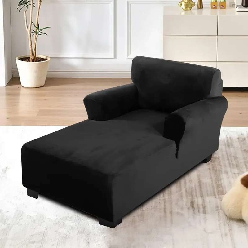 housse pour méridienne et chaise longue avec double accoudoir en velours