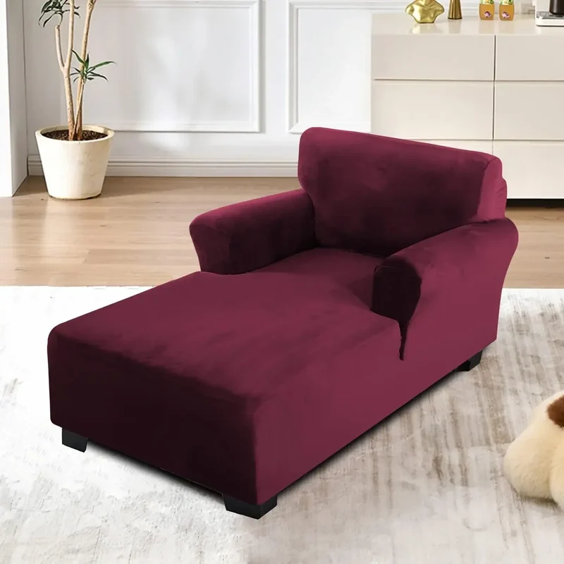 housse pour méridienne et chaise longue avec double accoudoir en velours