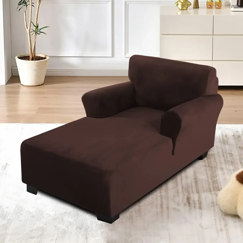 housse pour méridienne et chaise longue avec double accoudoir en velours