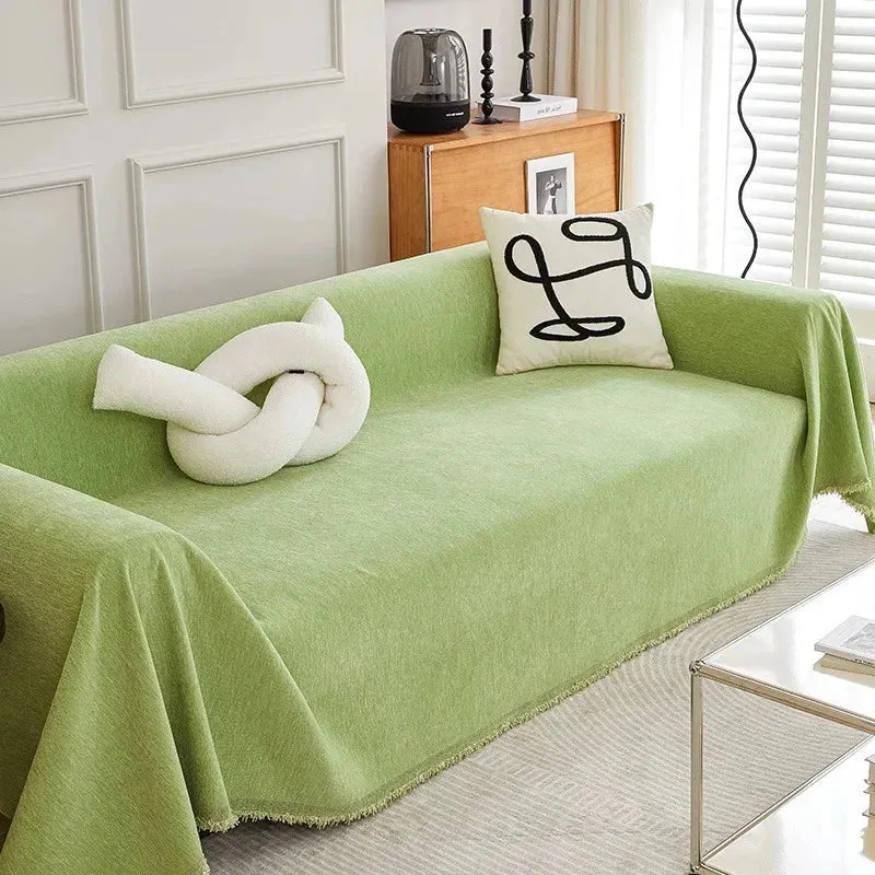 Plaid jeté de canapé grande taille chenille renforcée anti griffes de chat - 10 couleurs tendance