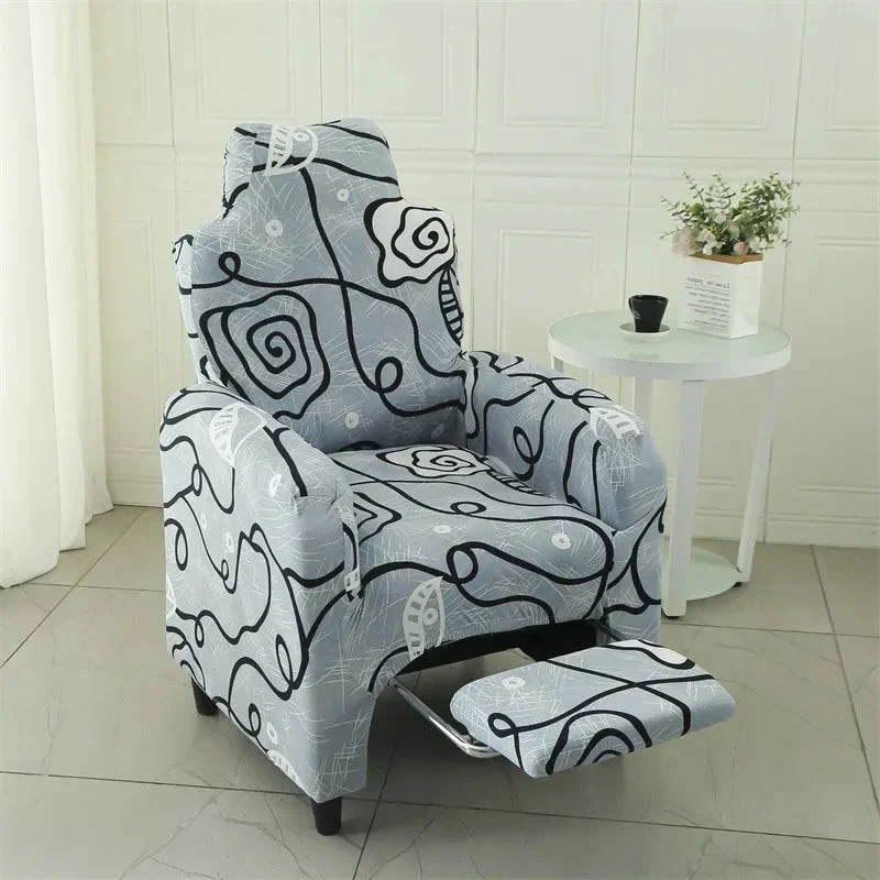 Housse pour fauteuil relax avec repose pieds électrique lycra extensible
