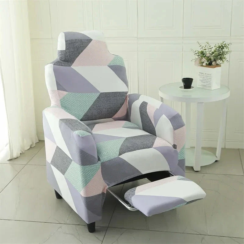 Housse pour fauteuil relax avec repose pieds électrique lycra extensible