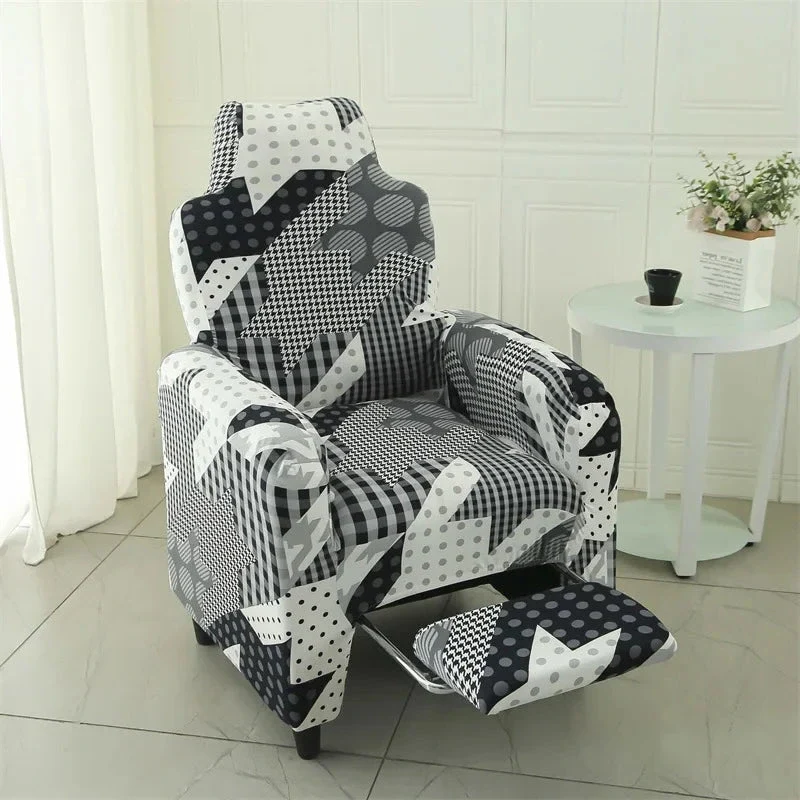 Housse pour fauteuil relax avec repose pieds électrique lycra extensible