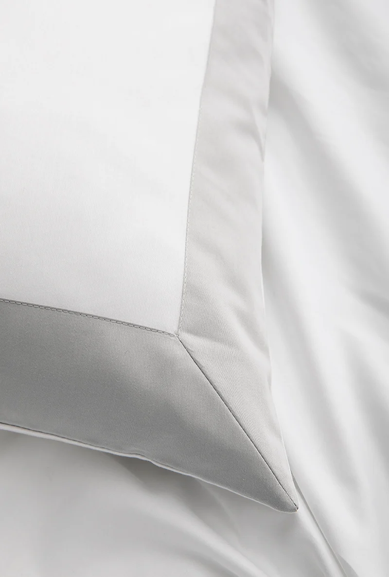 Set de 2 Taies d'Oreillers Satin Bicolore