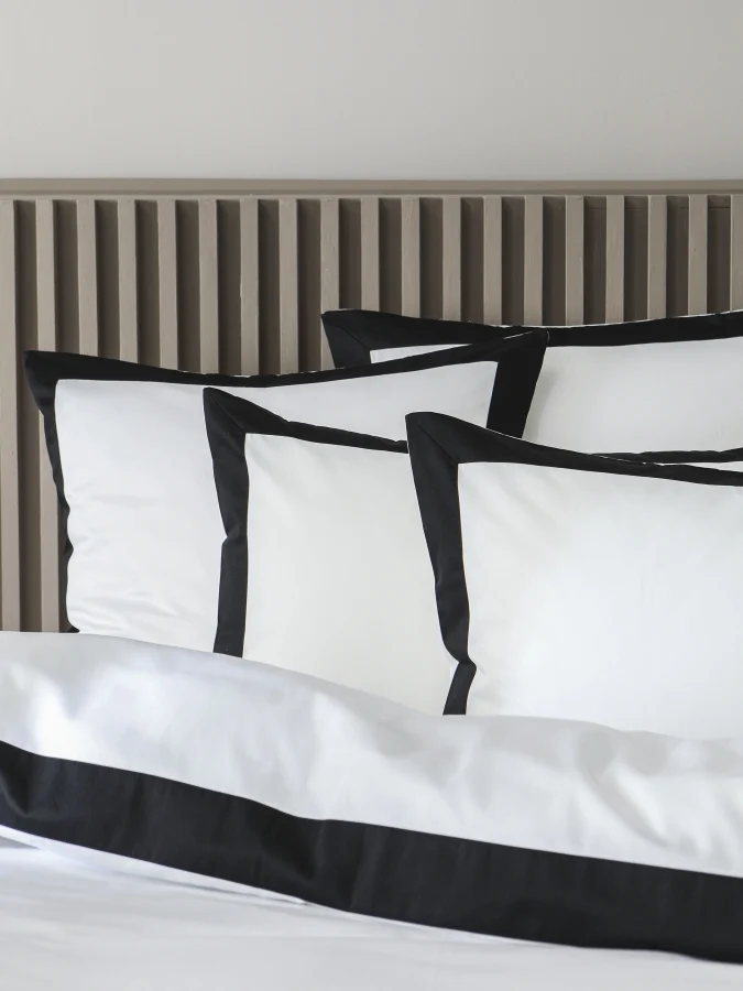 Set de 2 Taies d'Oreillers Satin Bicolore