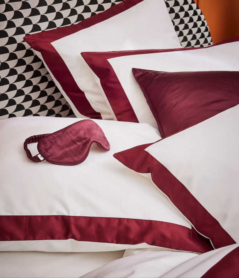 Set de 2 Taies d'Oreillers Satin Bicolore