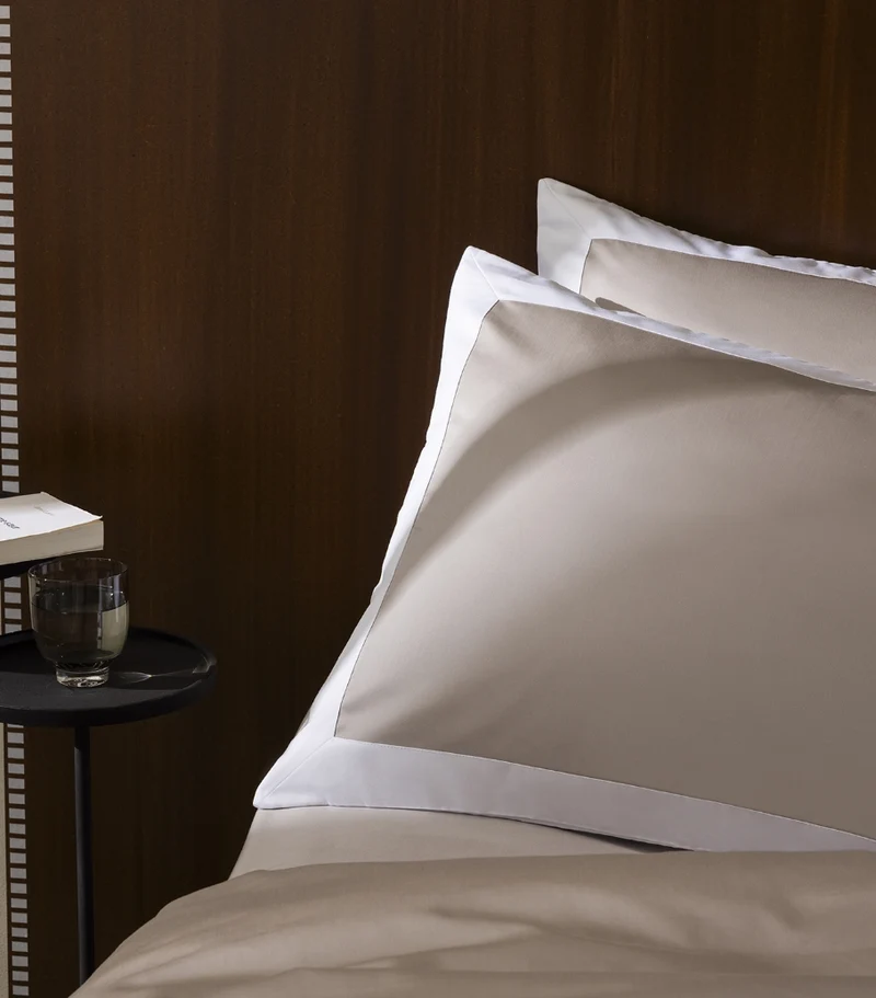 Set de 2 Taies d'Oreillers Satin Bicolore
