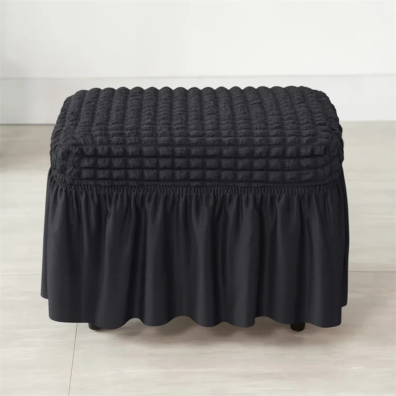 Housse pour fauteuil IKEA Strandmon avec jupe plissée texture gaufrée
