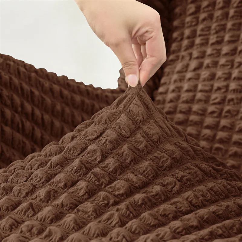 Housse pour fauteuil IKEA Strandmon avec jupe plissée texture gaufrée