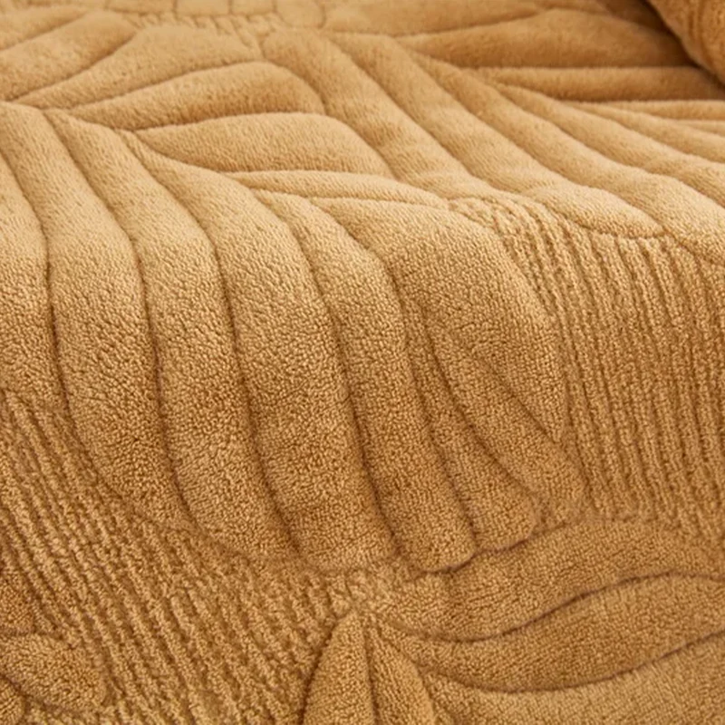 Housse pour fauteuil relax en velours matelassé antidérapante texture hibiscus
