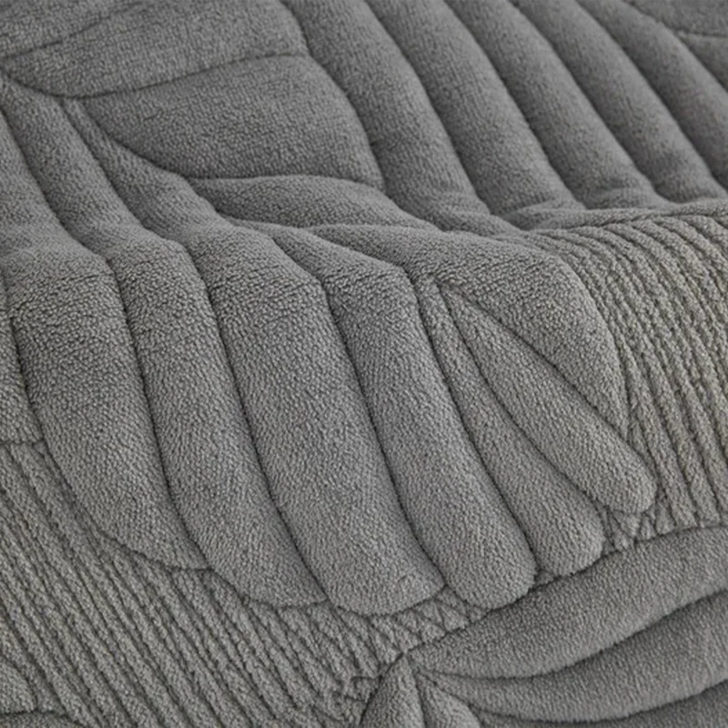 Housse pour fauteuil relax en velours matelassé antidérapante texture hibiscus