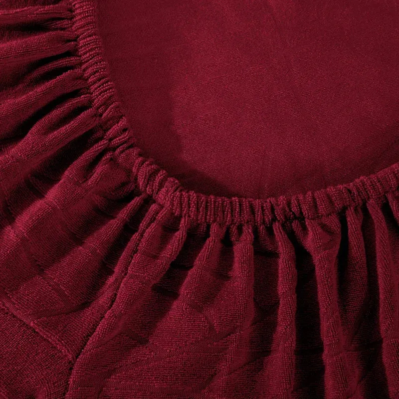 Housse de chaise de bar imperméable extensible texture feuille d'hibiscus