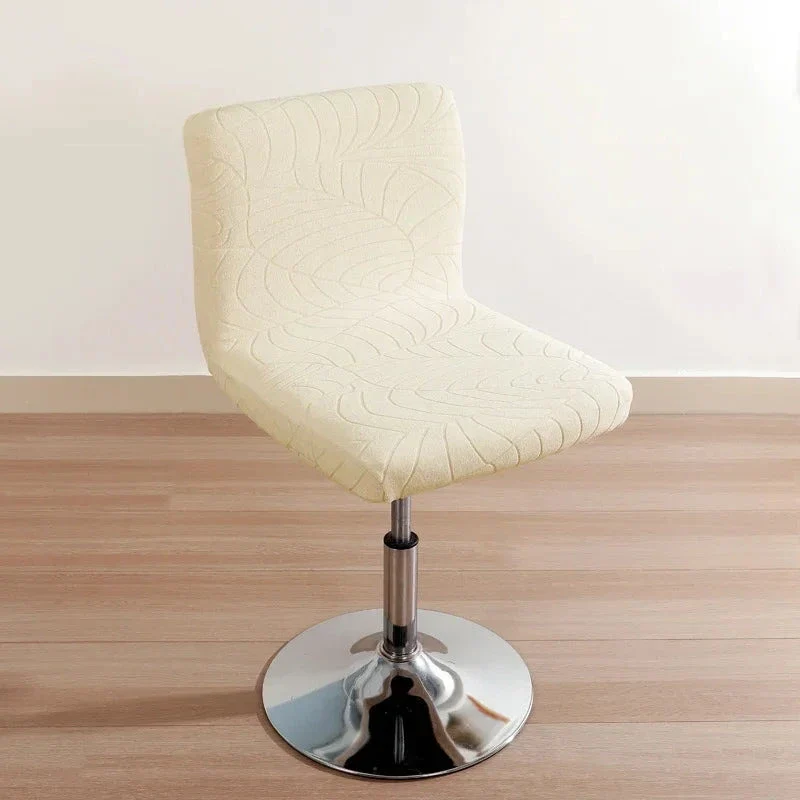 Housse de chaise de bar imperméable extensible texture feuille d'hibiscus
