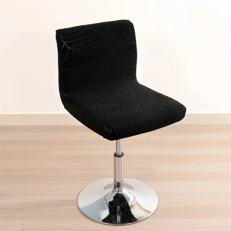 Housse de chaise de bar imperméable extensible texture feuille d'hibiscus