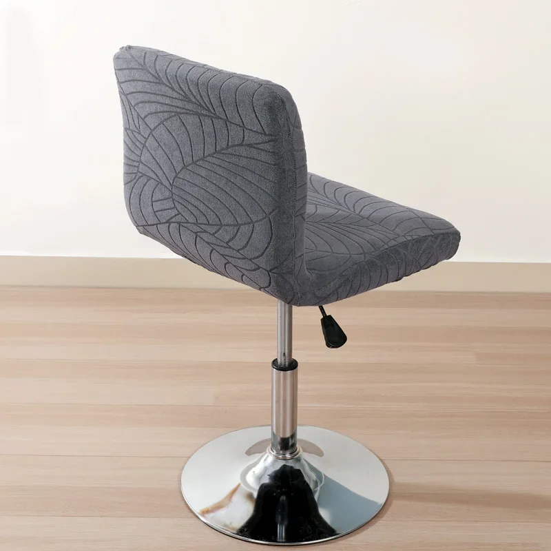 Housse de chaise de bar imperméable extensible texture feuille d'hibiscus