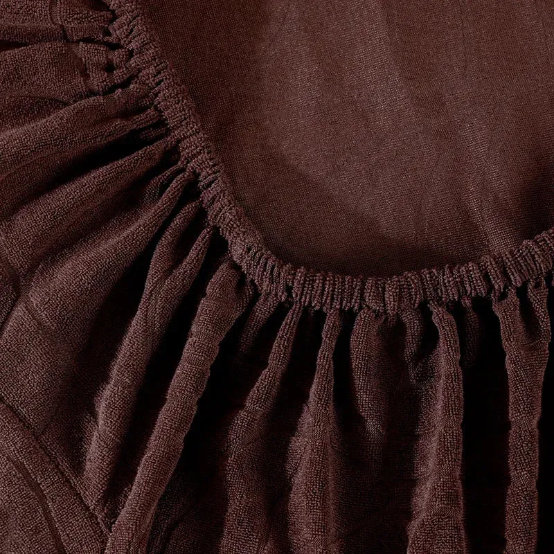 Housse de chaise de bar imperméable extensible texture feuille d'hibiscus