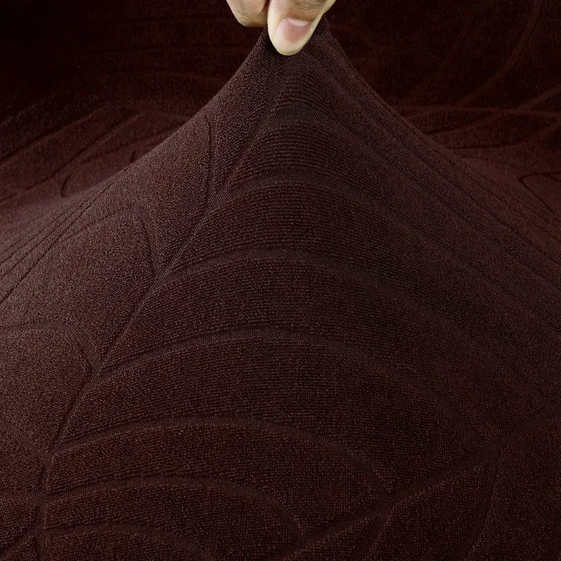Housse de chaise de bar imperméable extensible texture feuille d'hibiscus
