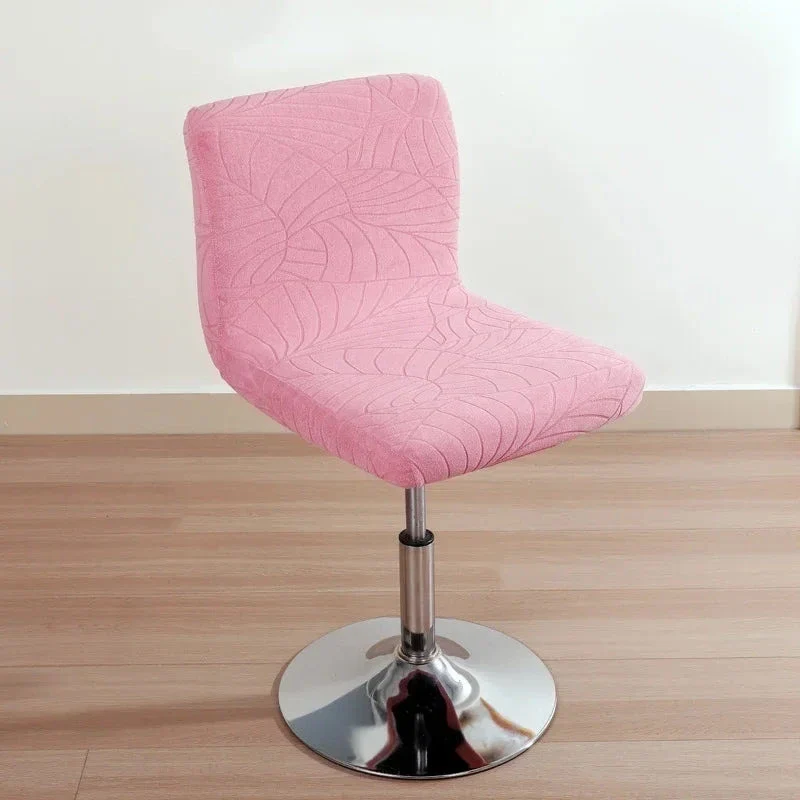 Housse de chaise de bar imperméable extensible texture feuille d'hibiscus