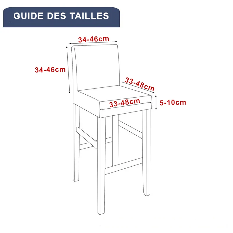 Housse pour tabouret de bar extensible en lycra - 34 Motifs