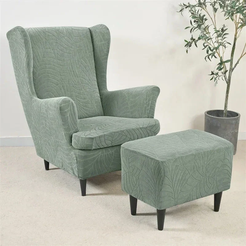 Housses pour fauteuil IKEA STRANDMON + pouf repose-pieds imperméable hibiscus - lot de 3 housses