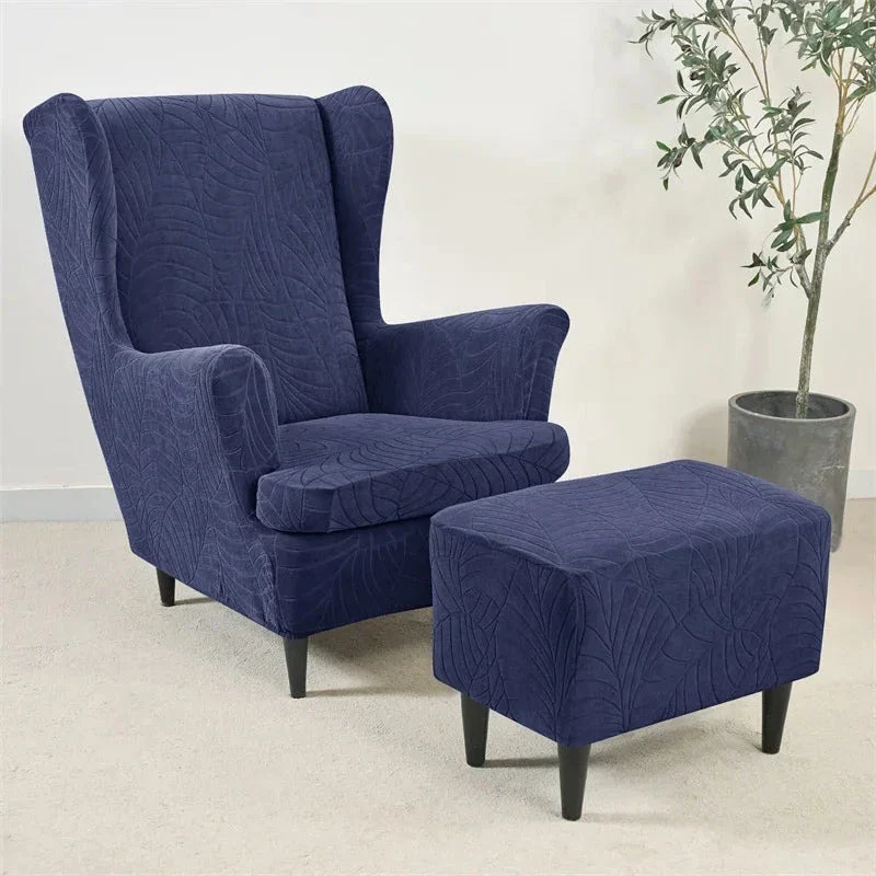 Housses pour fauteuil IKEA STRANDMON + pouf repose-pieds imperméable hibiscus - lot de 3 housses