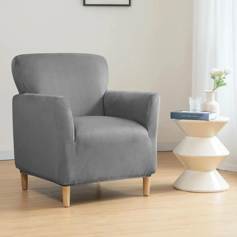 Housse pour fauteuil club extensible pur velours