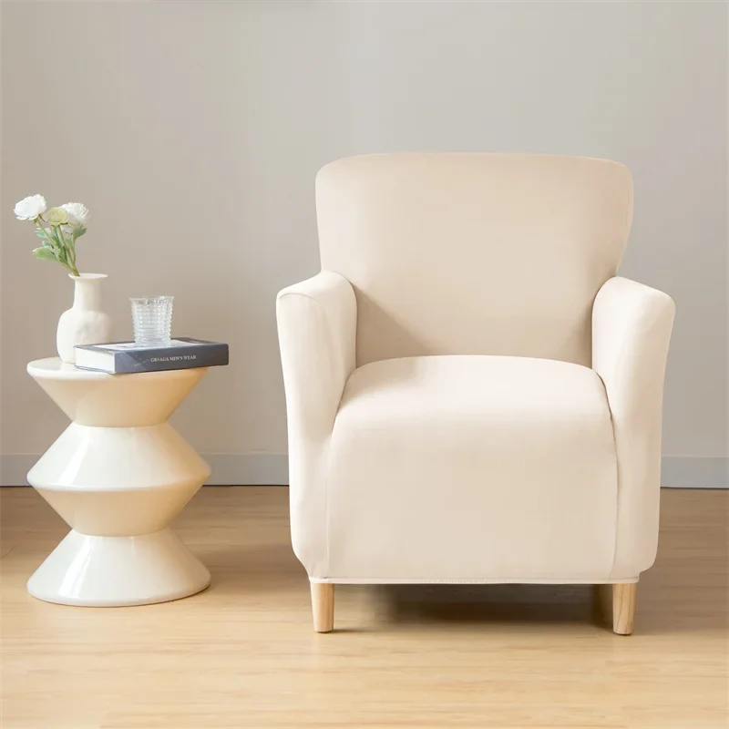 Housse pour fauteuil club extensible en lycra imperméable couleurs unies