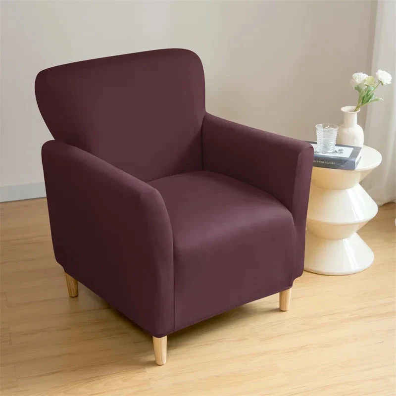 Housse pour fauteuil club extensible en lycra imperméable couleurs unies