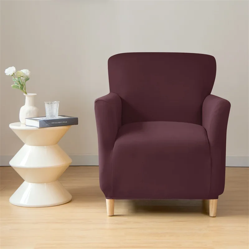 Housse pour fauteuil club extensible en lycra imperméable couleurs unies