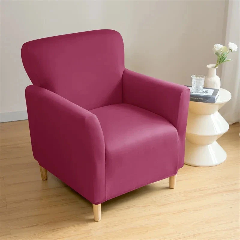 Housse pour fauteuil club extensible en lycra imperméable couleurs unies