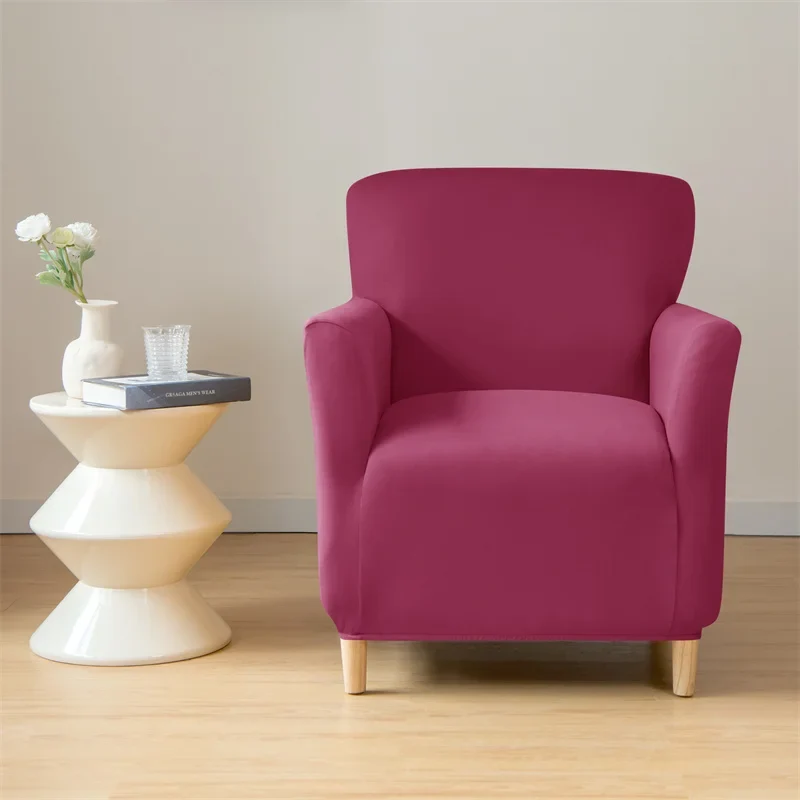 Housse pour fauteuil club extensible en lycra imperméable couleurs unies