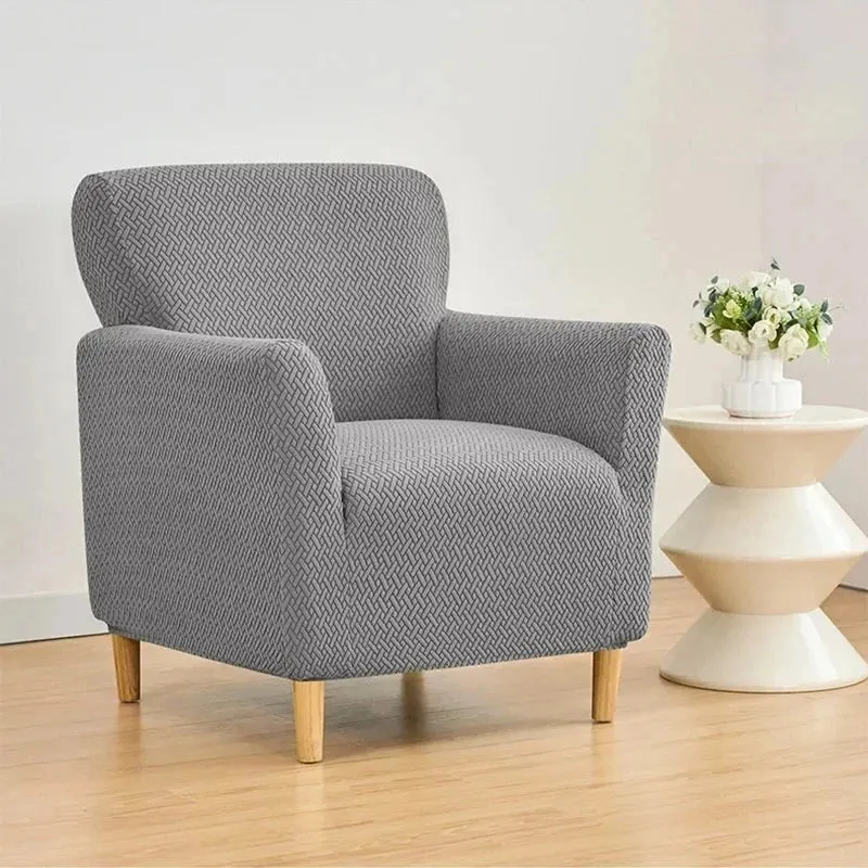 Housse pour fauteuil club extensible en velours damassé