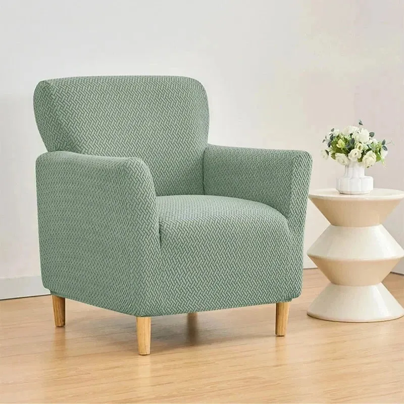 Housse pour fauteuil club extensible en velours damassé