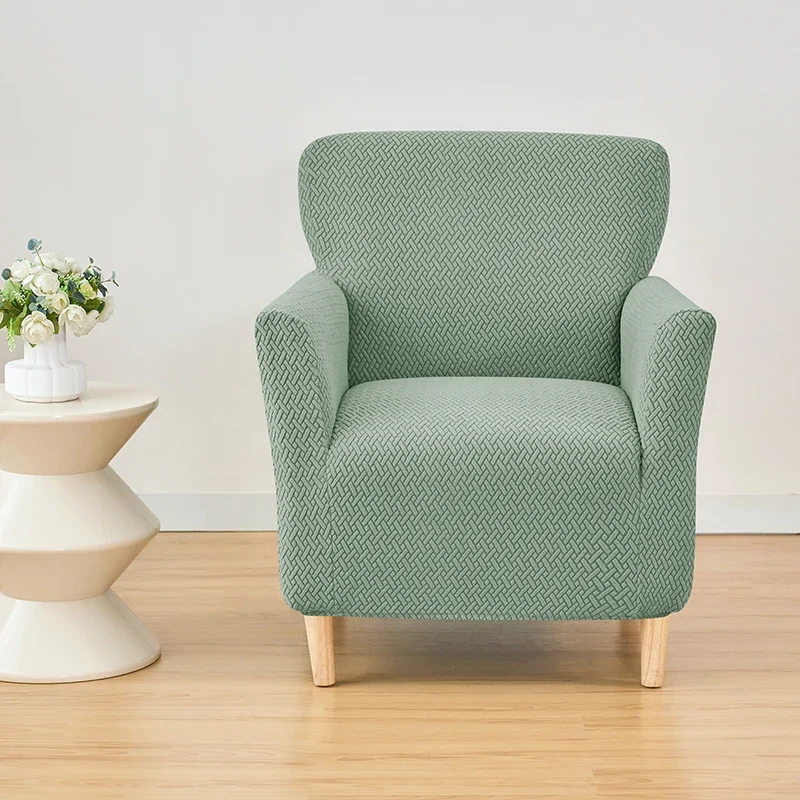 Housse pour fauteuil club extensible en velours damassé