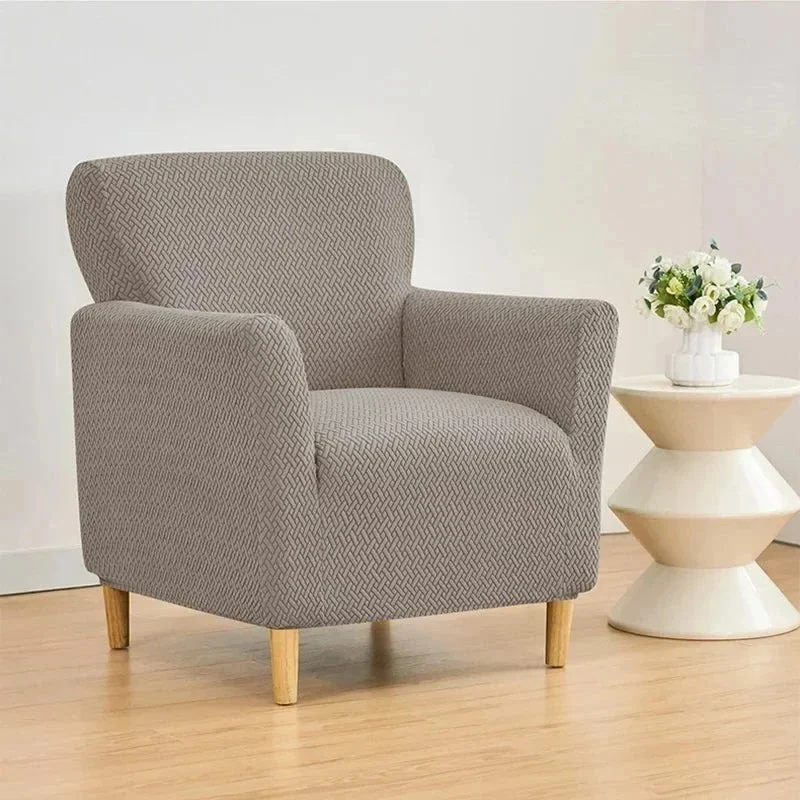 Housse pour fauteuil club extensible en velours damassé
