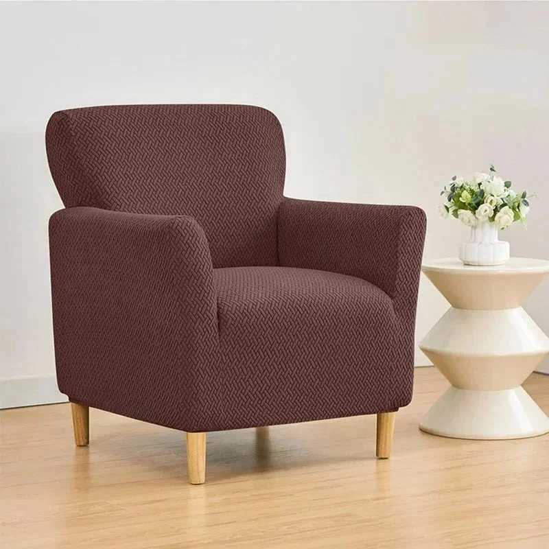 Housse pour fauteuil club extensible en velours damassé
