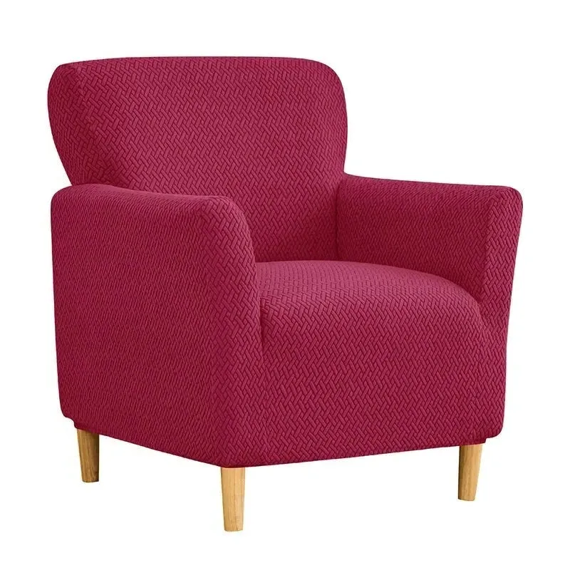 Housse pour fauteuil club extensible en velours damassé