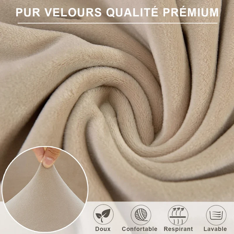 Housse de coussin de canapé extensible pur velours couleurs vives