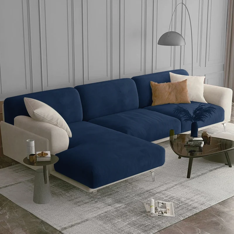 Housse de coussin de canapé extensible pur velours couleurs sobres