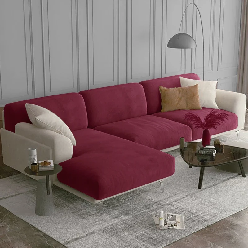 Housse de coussin de canapé extensible pur velours couleurs sobres
