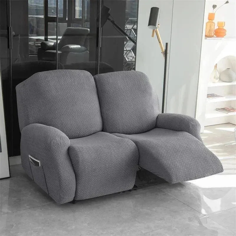 Housse pour fauteuil relax avec repose-pieds mécanique velours damassé