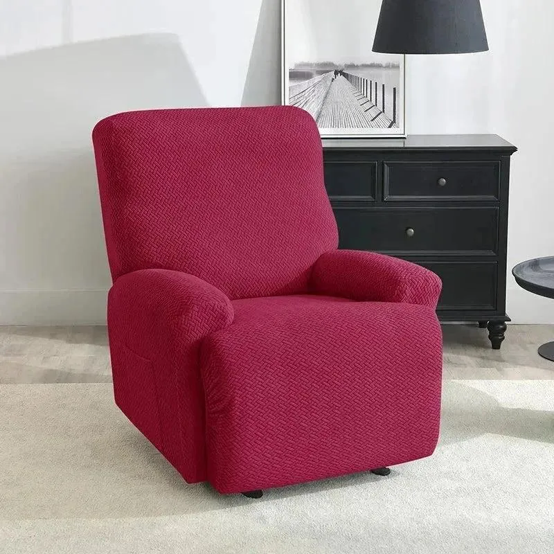Housse pour fauteuil relax avec repose-pieds mécanique velours damassé