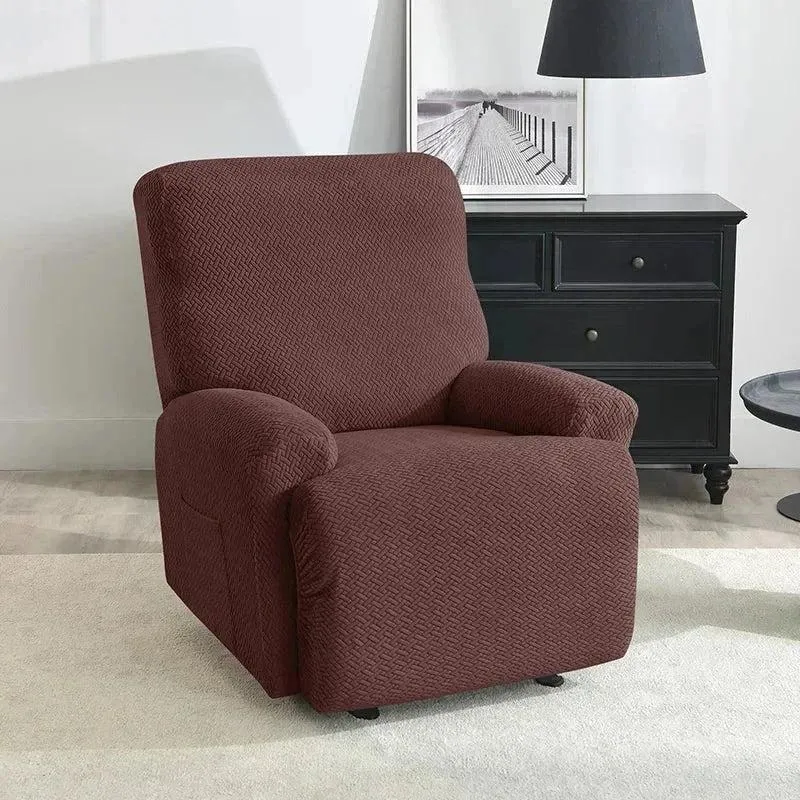 Housse pour fauteuil relax avec repose-pieds mécanique velours damassé
