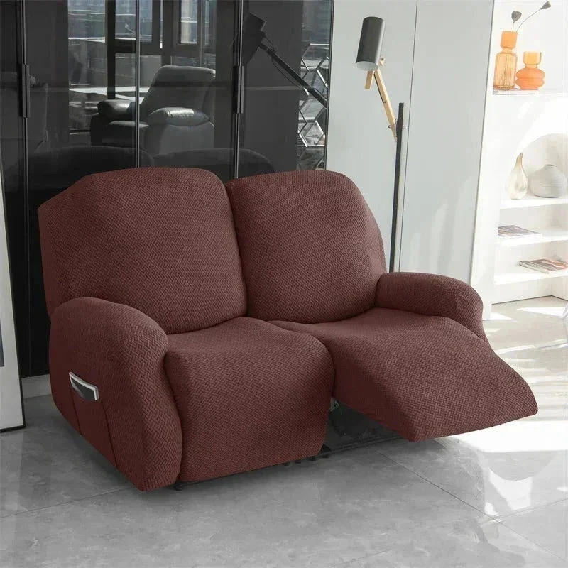 Housse pour fauteuil relax avec repose-pieds mécanique velours damassé