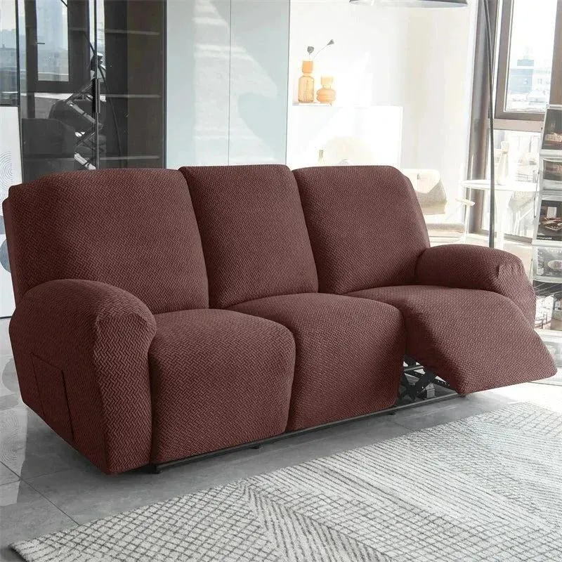 Housse pour fauteuil relax avec repose-pieds mécanique velours damassé