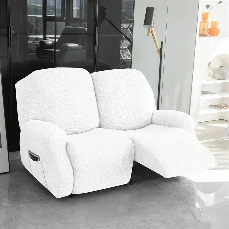 Housse pour fauteuil relax avec repose-pieds mécanique velours damassé